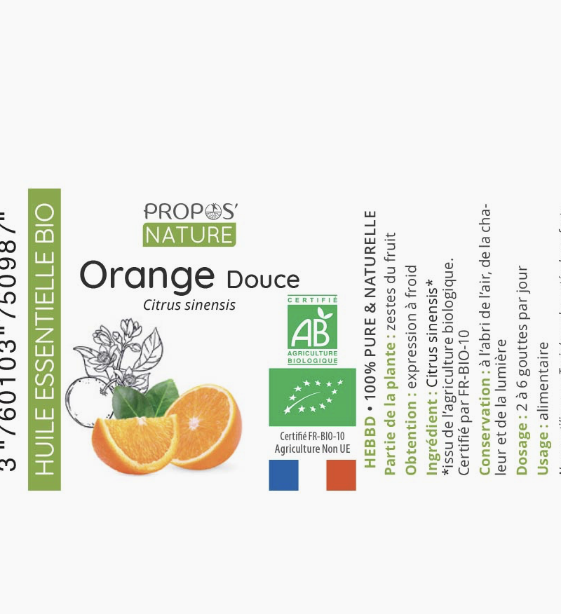 Aceite Esencial de Naranja Dulce Bio (Citrus sinensis)